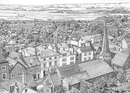 southwest view from Lewes Castle