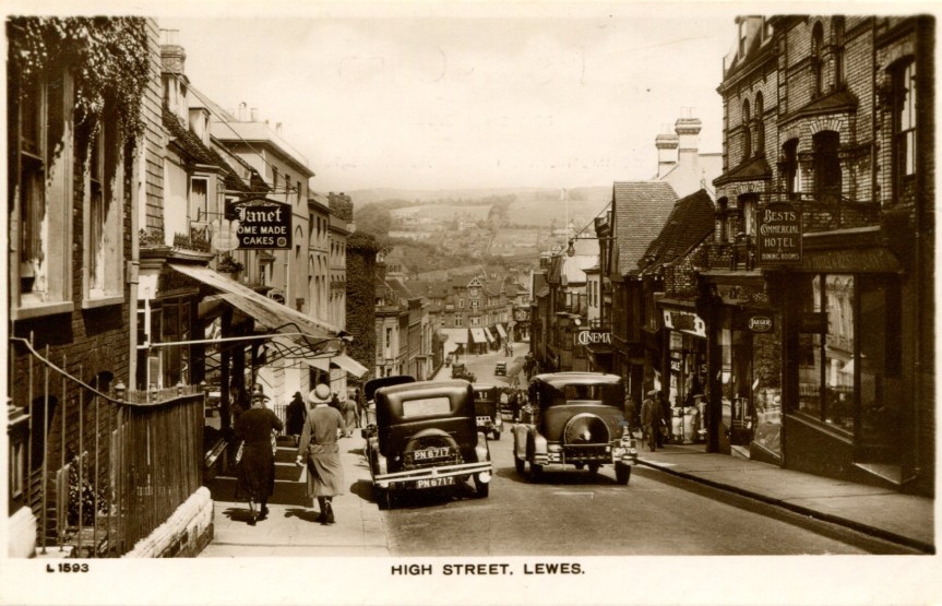 High Steet Lewes postcard Bob Cairns talk