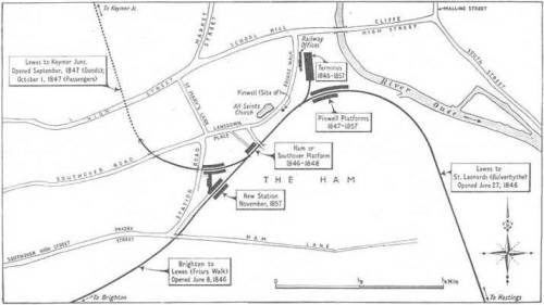 Station arrangements at Lewes 1846-1857