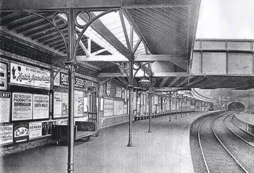 Lewes railway station platform c.1890s