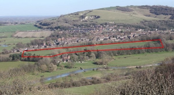 Outline of Old Malling Farm proposed development site, Lewes