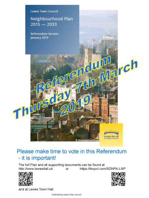 Lewes Neighbourhood Plan referendum Window poster 6feb19