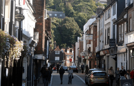 Cliffe in Lewes showing trees
