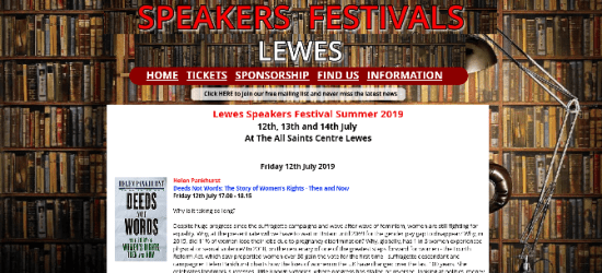 Lewes Speakers Festival, Summer 2019