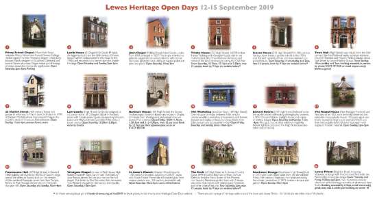 Lewes Heritage Open Days 2019 leaflet
