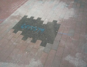 Pavement patch in Lewes