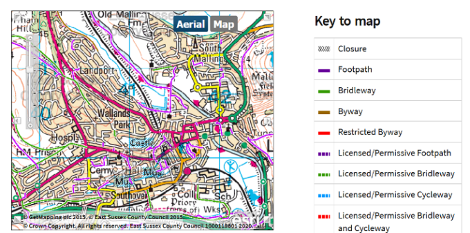 Rights of Way Map Lewes