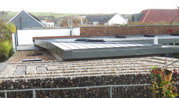 Depot Cinema flint roof and wall, Lewes