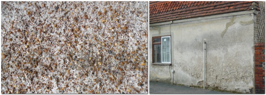 Pebbledash, and damaged render, Lewes
