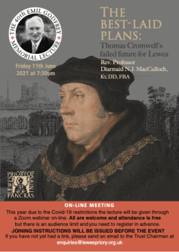 Thomas Cromwell, Lewes Priory Trust Emil Godfrey talk 2021 poster