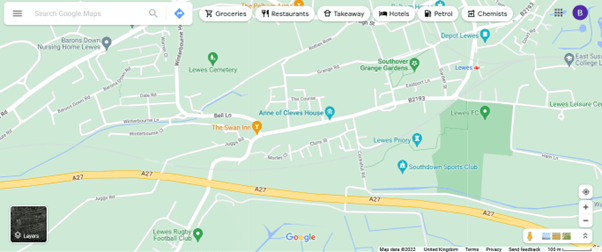 Google map of Lewes