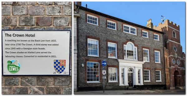 The Crown Hotel and plaque